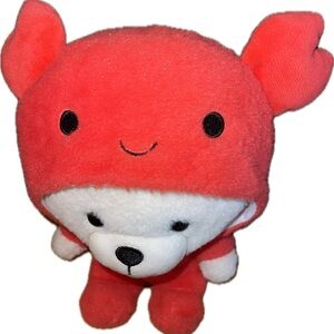 Kellytoy Plush White Bear in Red Crab Costume Excellent Preowned Condition